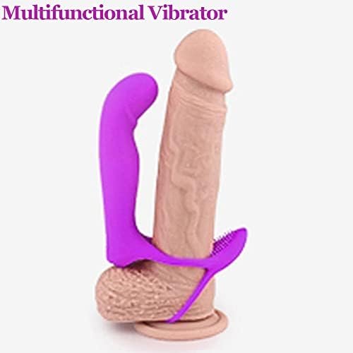 Couple Vibrator Sex Toys With Dual Penis Ring For Couples Play, Bllouang Remote Control Clitoris G-Spot Vibrator, Dildo Vibrator Prostate Stimulator With 9 Vibration Modes For Men And Women, Purple - Image 3