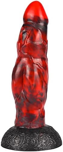 Realistic Dildo Neat And Unique, 7.48 Inch Colorful Dildo Black Red With Strong Suction Cup For Hands-Free Play Adult Sex Toys For Women Men And Couples