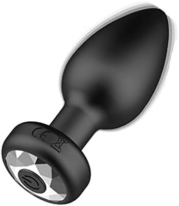 Remote Control App Anal Plug Vibrating Silicone Anal Plug With Jewel Base Vibration Anal Butt Plug Sex Toy(Black)