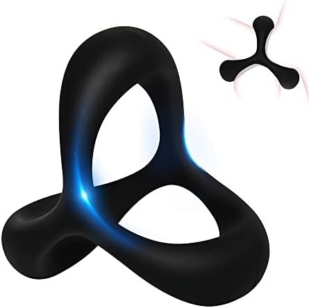 Silicone Penis Ring For Men,3 In 1 Cock Ring With Gear Erection Enhancer, Adult Sex Toys For Men &Couples… Black