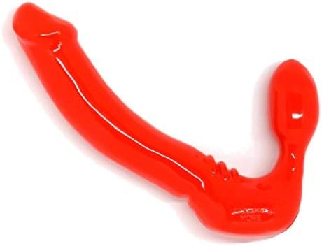 Feeldoe® More Silicone Strapless Strap-On Double Dildo (Without Vibrator). Extra Long Size: 7" X 1-5/8" In Red