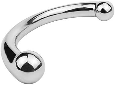 G-Spot Massage Dildo, Stimulate Wand Fetish Plug Solid Metal Curved Dual Ended Masturbation Sex Toy For Couple - Image 2