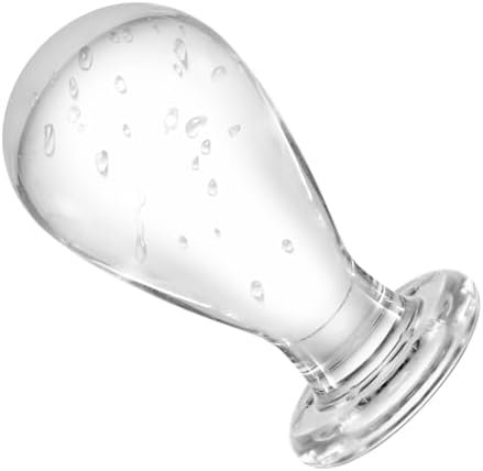 Ferch Glass Anal Butt Plug, Mini Crystal Anal Trainer Toys, Unisex Bum Plug For Men Women,3.4 * 1.6In (S)