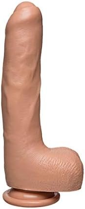 Doc Johnson The D - Uncut D - 9 Inch With Balls - Firmskyn - 8.75" Long And 1.75" Wide - Suction Cup Base - O-Ring Harness Compatible Dildo, Vanilla