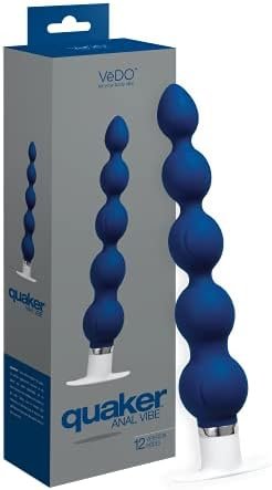 Vedo Quaker Anal Vibrator, Mens Prostate Vibe, Vibrating Adult Sex Toy, Easy Insertion Round Tip, Quick Removal Grip Handle (Midnight Madness) - Image 2