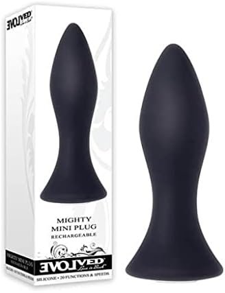 Evolved Novelties Rechargeable Vibrating Mighty Mini Anal Butt Plug, Black
