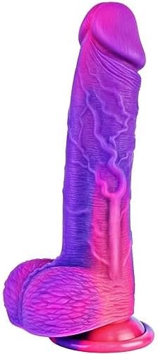 8.6 Inch Realistic Silicone Big Dildo Adult Sex Toy, Strong Suction Cup, Hands Free Play, Anal Lifelike Dildo With Curved Shaft And Ball, Female Suction Fake Penis For Lesbians Or Men