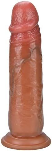 Realistic Dildo Sex Toy With Moving Foreskin Liquid Silicone Anal Dildo With Strong Suction Cup 8 Inch Flexible Lifelike Penis Adult Toys For Women Men Vaginal G-Spot And Anal Play Cock Dildos