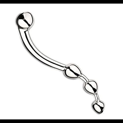Curve Double Ended Stainless Steel G Spot Wand Massage Stick Pure Metal Penis P-Spot Stimulator Prostate Massager Anal Plug Dildo Sex Toy For Women Men - Valentines Day Gift - Image 2
