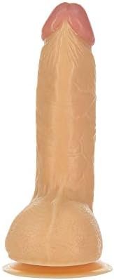 Pure Love Firm Silicone Dildo With Suction Cup, Adult Sex Toy, Beige, 7"
