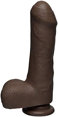 Doc Johnson The D - Uncut D - 7 Inch With Balls - Firmskyn - 7" Long And 1.75" Wide - Suction Cup Base - O-Ring Harness Compatible Dildo, Chocolate - Image 3