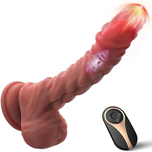 Thrusting Dildo Vibrator Sex Toy - 9.8 Inch Realistic Dildo With 7 Thrusting Modes, Vibrating Dildo Adult Toys With Strong Suction Cup, Anal Dildo Sex Toys For Women G-Spot And Anal Stimulation