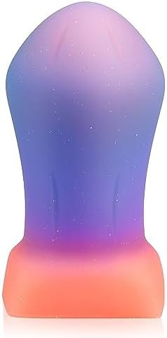 Sex Factory Silicone Anal Plug Glow-In-The-Dark Fantasy Butt Plug With Powerful Suction Cup For Prostate Stimulation, Beginner Training Kit, Adult Sex Toy For Men Women And Couples (M)