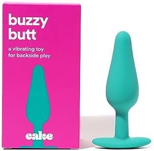 Hello Cake Buzzy Butt - Vibrating Plug For Backside Play - 10 Unique Vibrations - Features A Tapered Tip With Flared Handles - Made From Body Friendly Silicone - Rechargeable & Waterproof