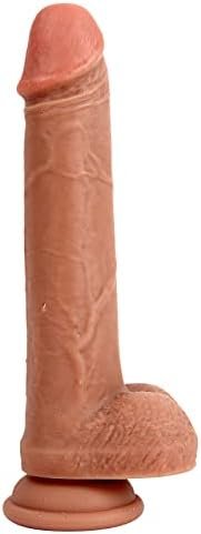 Anfei Realistic Silicone Dildo Body Safe Material Strong Suction Cup Flexible Cock With Curved Shaft Adult Sex Toy For Women 8.66 In