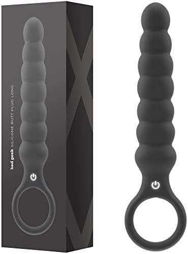 Vibrating Silicone Butt Plug – Silicone Pleasure Stick For Adults – 20 Sensational Vibration Settings – Ridged Tool With Humps & Bumps – Discreet Experimental Handheld Device