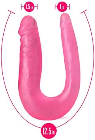 Blush Dr. Skin Mini Double Dong 12.5 Inch Realistic Two Headed Dildo, Double Penetration Sex Toy For Women, Vanilla - Image 3