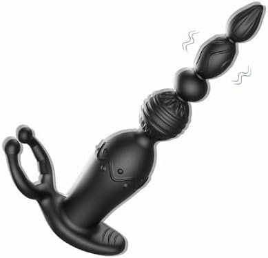 Anal Beads Sex Toys Prostate Massager Anal Plug Vibrator, 10 Vibration Butt Plug Graduated Design Bullet Adult G Spot Stimulor, Double Layer Soft Silicone