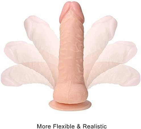 Beiyihome Realistic Dildos Feels Like Skin, Body-Safe Material Lifelike Huge Penis With Strong Suction Cup For Hands-Free Play, With Curved Shaft Adult Sex Toys For Women (Flesh Color1) - Image 2