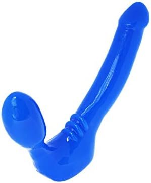 Feeldoe ® Slim Silicone Strapless Strap-On Harness-Free Double Dildo (Without Vibrator) Small Size: 5-1/2" X 1-1/4" In Blue - Image 3