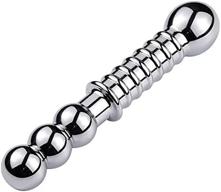 Dual-Head G-Spot Massage Dildo, Metal Pleasure Wand Anal Stimulation, Clitoral Massage, Anal Beads Butt Plug - Adult Sex Toy For Couples (Pd-154)