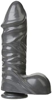 Doc Johnson American Bombshell - Ballistic - Dildo Or Butt Plug With Suction Cup - Gunmetal Grey