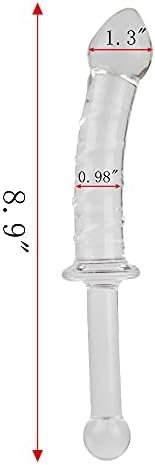 Aptitan 8.9'' Clear Spiral Glass Dildo Transparent Crystal Penis G-Spot Stimulation Anal Plug Female Masturbator - Image 2