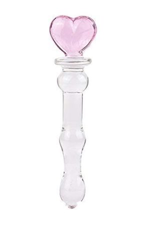 Epichao Novelties Glass Dildo Crystal Penis Glass Wand G-Spot Stimulation Female Masturbator (Heart)