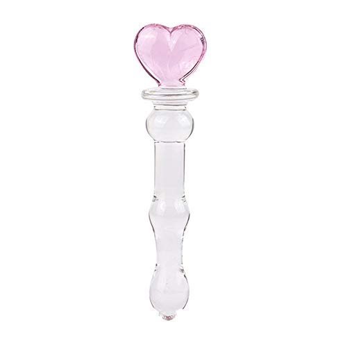 Epichao Novelties Glass Dildo Crystal Penis Glass Wand G-Spot Stimulation Female Masturbator (Heart)
