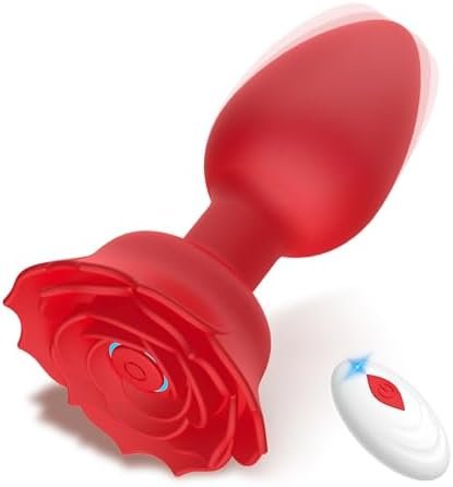 Lealuxes Anal Vibrator Rose Sex Toys For Women, Vibrating Butt Plug With 10 Vibration, Waterproof Remote Control Vibrator, Rechargeable Silicone Adult Women Sex Toys Sex & Games For Couples