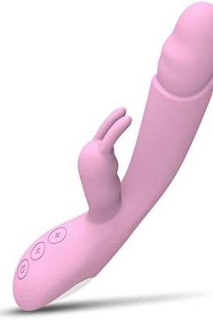Powerful Rabbit Vibrator With 10 Vibration Modes, Adult Women Sex Toy, Female Vibrating Dildo With Realistic Textured, Rechargeable Sexual Wand Massager, Pink Color