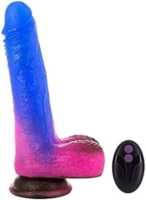 Pure Love 7.36" Vibrating And Rotating Dildo With Remote, Harness Compatible Adult Sex Toy, Cosmic