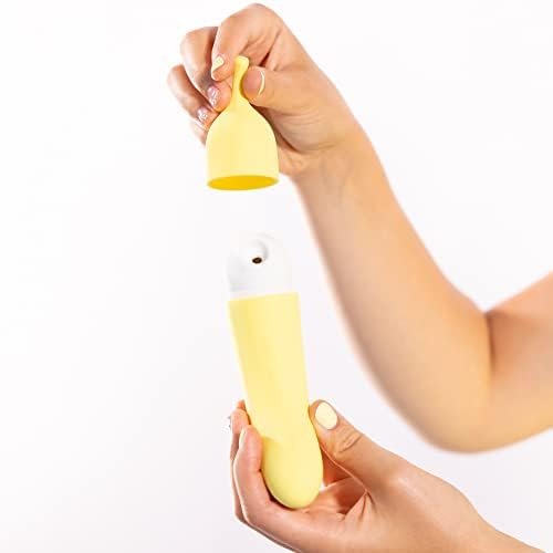 Natalie'S Toy Box Banana Cream Air Pulse & G-Spot Vibrator, Dual Motor 2In1 Rechargeable Waterproof Massager For Clitoral Vaginal & Anal Stimulation, 14 Functions, Abs Silicone Adult Sex Toy - Image 3