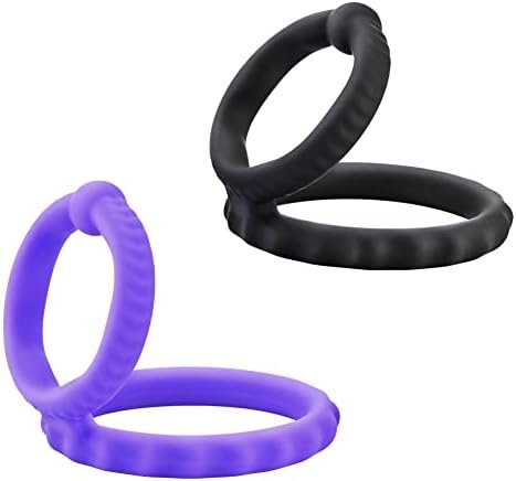 Silicone Penis Ring Set 2 In 1 Premium Stretchy Cock Ring For Erection Enhancing 2 Pcs Delay Control Sex Toy For Men