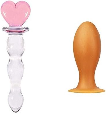 Soft Silicone Anal Plugs Butt Plug With Strong Suction Cup Glass Dildo G-Spot Pleasure Wand For Beginners