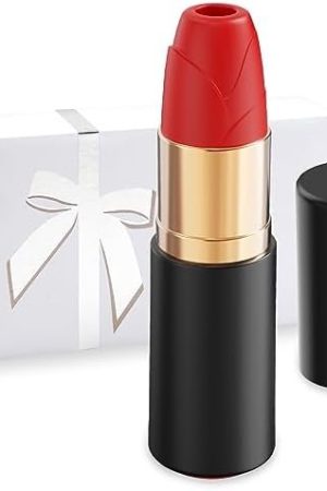 Lipstick Clitoris Sucking By Mini Vibrating Friction Toy Massager, 10 Vibrating Waterproof Clitoris Beginner Massager Rechargeable Adult Sex Toys (Black)