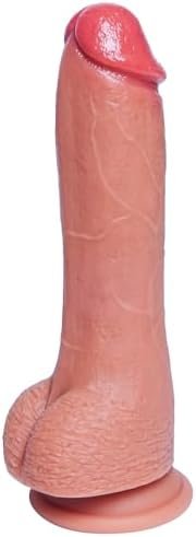 8.6" Large Realistic Dildo,Silicone Dildo With Suction Cup,Hands Free Play,Thick Dildo With Ball,Female Massage Masturbation Vaginal G-Spot And Anal Play,Xl Adult Vaginal Anal Sex Toys For Women/Men