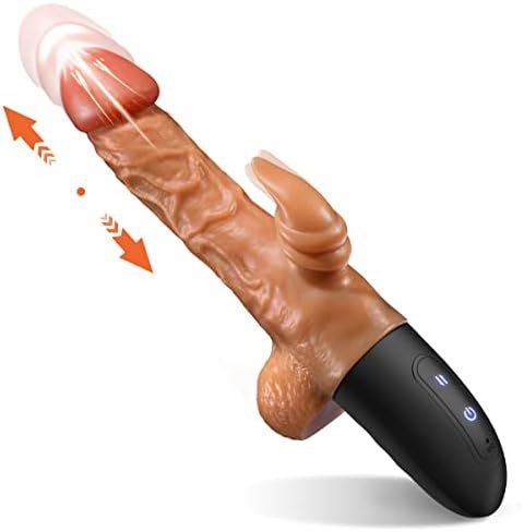 Thrusting Dildo Vibrator Sex Toy - Realistic Vibrating Dildo With 10 Modes, Clitoral Licking G Spot Dildo For Clitoral G Spot Anal Stimulation, Anal Dildo Sex Machine Adult Sex Toys For Women Couples