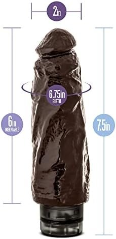 Blush Dr Skin Vibe 8 - Real Feel Realistic 9.75 Inch Long Vibrating Dildo - 1.75 Inch Thick - Ipx7 Waterproof - Soft Body Safe Multi Speed Bendable Vibrator - Adult Sex Toy For Women Men - Chocolate - Image 3