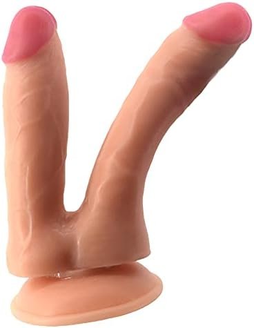 Romi Realistic Double-Ended Dildo G-Spot Massage Dual Penis Cock Butt Plug With Suction Cup Anal Vaginal Anal Stimulate For Lesbian Female Masturbation - Image 2