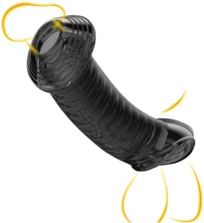 Ousandy Silicone Penis Ring Stretchy Cock Ring For Men Longer Lasting Erections,Enhancing Erection, Stretchy Divide Cock & Ball Rings Sex Toys Adult For Men Or Couple (Black)