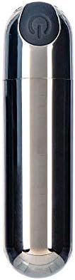 Pure Love Vibrator Bullet, Rechargeable, Waterproof, Adult Sex Toy, Smoky Silver, 3"