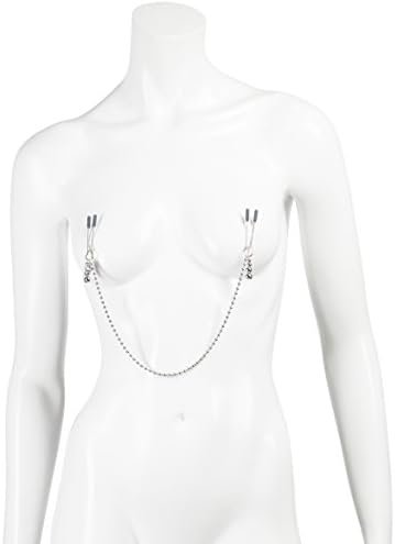 Fifty Shades Of Grey At My Mercy Nipple Clamps - 27G Weighted Nipples Clamps With Chain - Silicone Covered Tips For Nipple Stimulation - Includes Satin Bag - Silver - Image 2