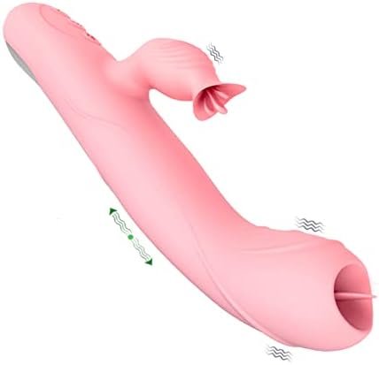 Vibrator With Heating Function And G Spot Tongue,Vibrating Dildo,Sex Toys For Women,Thrusting Toys/Woman Sex Clit Licker Sex Stimulator (Powerful Thrusting,Suck,Swinging,Heating,Waterproof),Pink