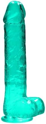 Shots Realrock Rea091Blu - 17 Cm Realistic Dildo With Testicles - With Suction Cup - Made Of Tpe - Blue