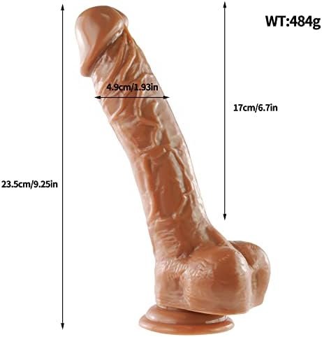 Realistic Dildo With Strong Suction Cup - 9.25 Inch Thick Dildo For Anal Play & G Spot Stimulation,Hands-Free For Prostate Massager -Purple - Image 2