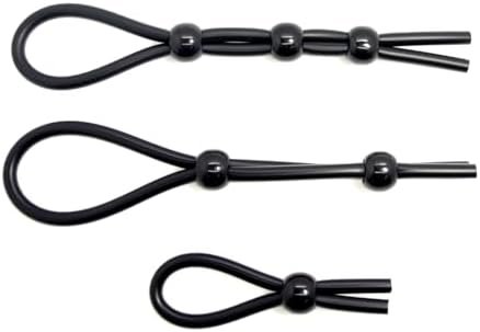 Dark Amour Adjustable Beaded Cock Lasso Penis Ring & Scrotum Ring - Adult Toys For Men, Strong Elastic Tube, Multiple Positioning Options, Single, Double, Triple Bead Options, Aids Stronger Erections - Image 2