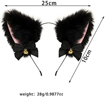 Costume Accessory Set Adults Plush Cat Ears Headband Choker Nipple Clips Anal Butt Plug Fur Tail Adult Toy Women Adult Sex Play For Sex Pleasure 4 Pcs - Image 3