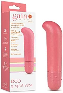Blush Gaia Eco Caress Plant-Based 4" Waterproof Multifunction Powerful Vibrator In Aqua Sustainably Made Of Biotouchโข & Biofeelโข Worlds First Plant Based For Vagina Anal Pleasure Adult Sex Toy Couples