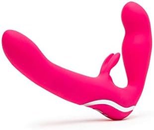 Lovehoney Happy Rabbit Rechargeable Vibrating Strapless Strap On - Pink